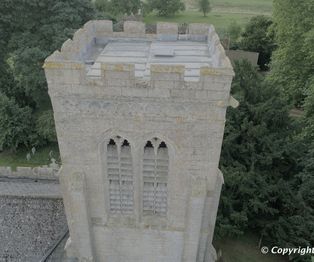 Drone aerial inspection of church structures