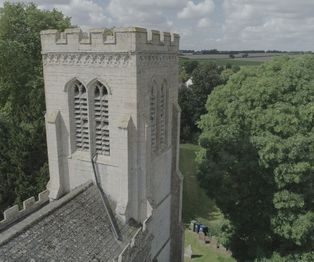 Using a drone to check church masonry