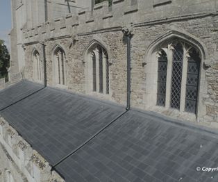 Using drones to check the church roof